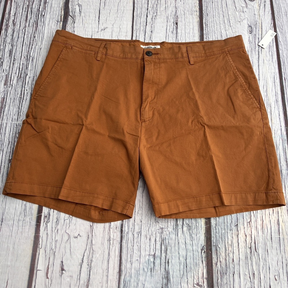 Goodthreads Men Slim-Fit 7" Flat-Front Comfort Stretch Chino Short Tobacco Sz 40